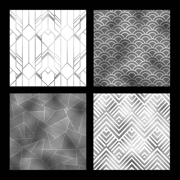 Art Deco White Grey And Silver Backgrounds Vol 1 - 16 High Resolution Images - Instant Download Digital Clip art