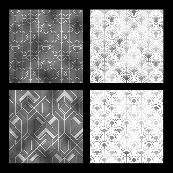 Art Deco White Grey And Silver Backgrounds Vol 1 - 16 High Resolution Images - Instant Download Digital Clip art
