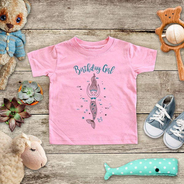 Birthday Girl Mermaid  - baby onesie Infant & Toddler Soft Shirt Birthday Girl