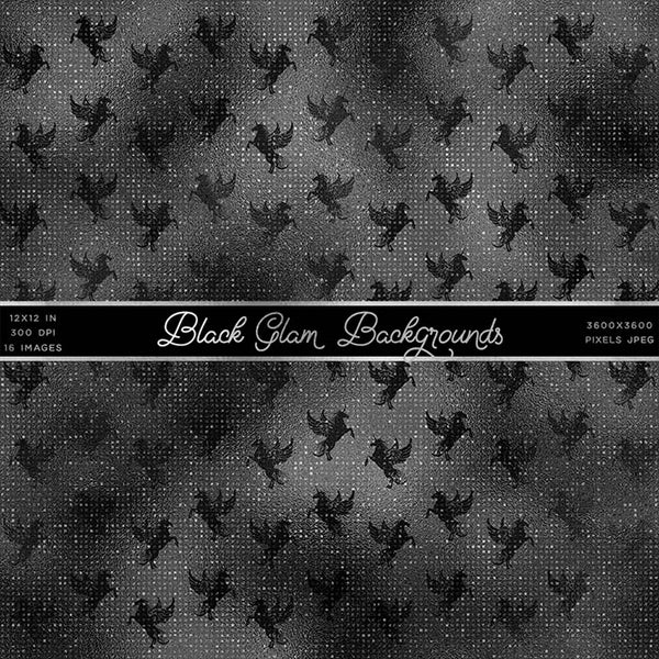 Black Glam Backgrounds Vol 1 - 16 High Resolution Images - Instant Download Digital Clip art