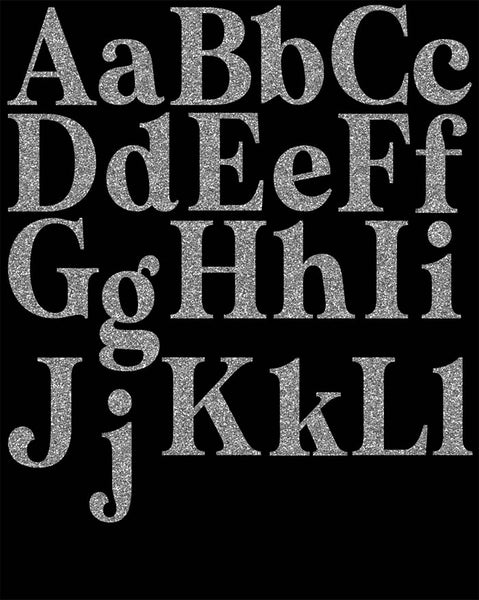 Capital & Lower Case Letters Alphabet Numbers & Symbols 04 Silver Glitter - These are Clip Art NOT Font - 73 PNG Transparent Images - Instant Download Digital Clip art