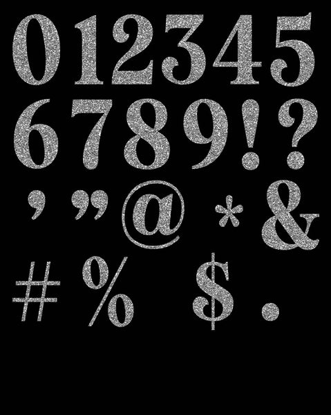 Capital & Lower Case Letters Alphabet Numbers & Symbols 04 Silver Glitter - These are Clip Art NOT Font - 73 PNG Transparent Images - Instant Download Digital Clip art