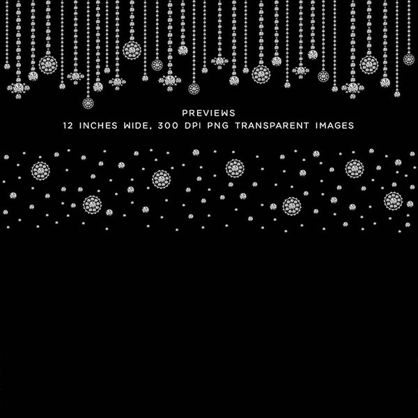 Diamonds and Pearls With Gold Beads Confetti & Borders 03 Clip Art gemstone - 18 PNG Transparent Images High Res Instant Digital Download