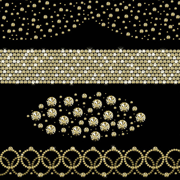 Diamonds Confetti & Borders GOLD - Clip Art gemstone - 13 PNG Transparent Images High Resolution - Instant Download Digital Clipart