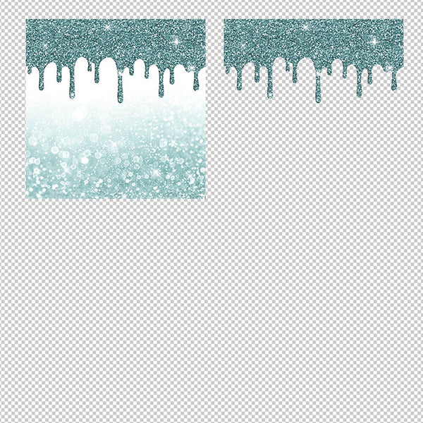 Dusty Blue And Glitter Drips - Backgrounds and Transparent Overlays - Instant Download Digital Clip art for Invitations Cards Party design Backdrop Scrapbooking Kids Crafts