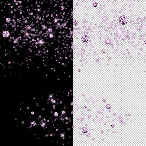 Dusty Lilac Round Glitter Dust & Diamonds 01 - sparkly 8 PNG Transparent Overlays High Resolution - Instant Download Digital Clip art