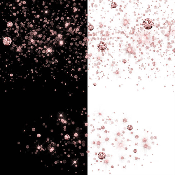 Dusty Rose Round Glitter Dust & Diamonds 01 - sparkly 8 PNG Transparent Overlays High Resolution - Instant Download Digital Clip art