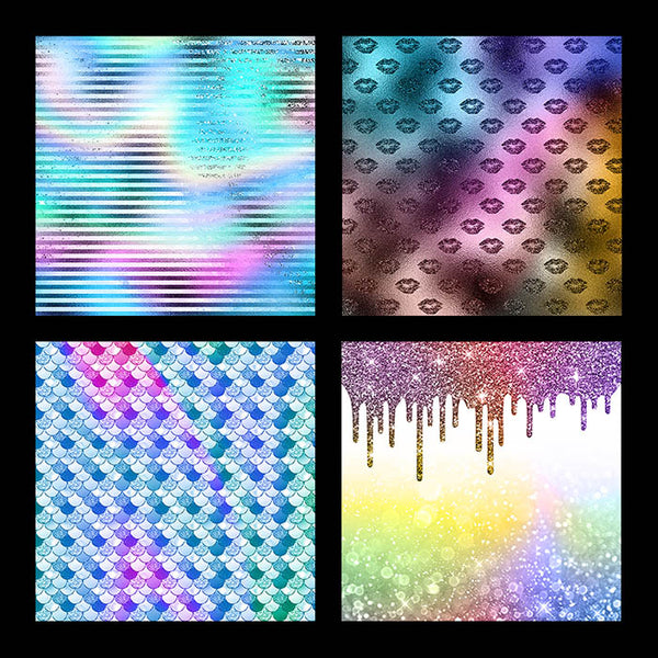 Luxury Iridescent 02 Glitter Backgrounds - 14 High Resolution Images - Instant Download Digital Clip art