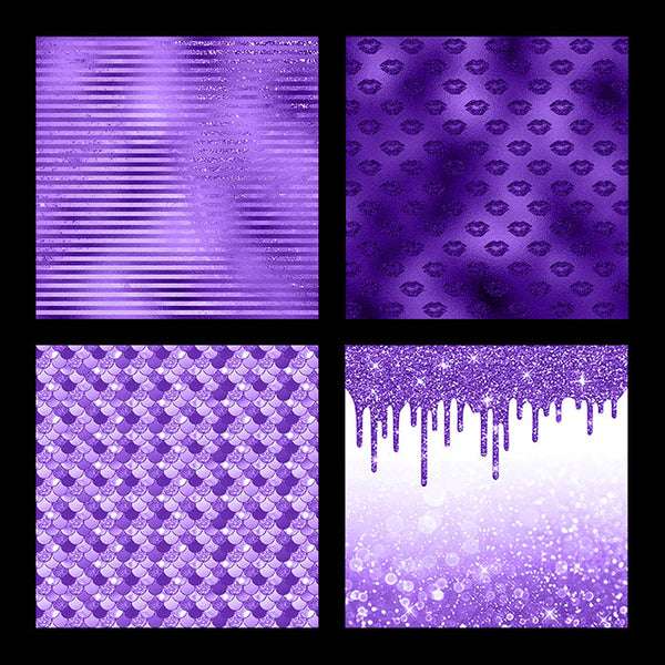 Luxury Purple 02 Glitter Backgrounds - 14 High Resolution Images - Instant Download Digital Clip art
