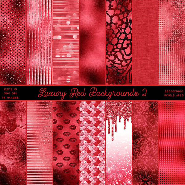 Luxury Red 02 Glitter Animal Prints Backgrounds - 14 High Resolution Images - Instant Download Digital Clip art