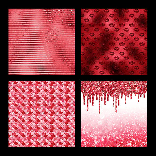 Luxury Red 02 Glitter Animal Prints Backgrounds - 14 High Resolution Images - Instant Download Digital Clip art