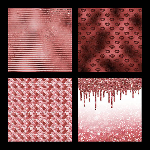 Luxury Rose Gold 02 Glitter Animal Prints Backgrounds - 14 High Resolution Images - Instant Download Digital Clip art