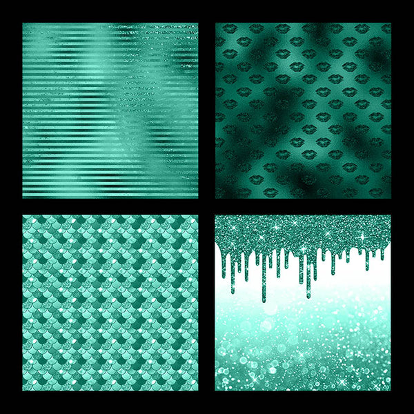 Luxury Seafoam 02 Glitter Backgrounds - 14 High Resolution Images - Instant Download Digital Clip art