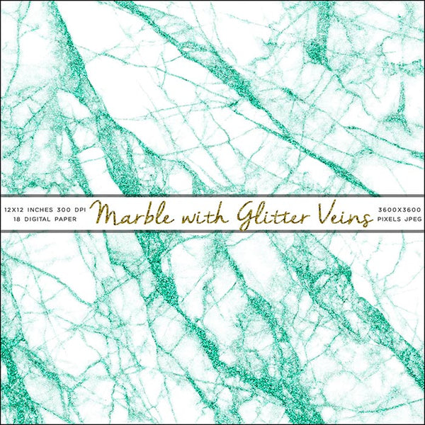 Marble with Glitter Veins - 18 Different Colors Backgrounds Instant Download Digital Clip art