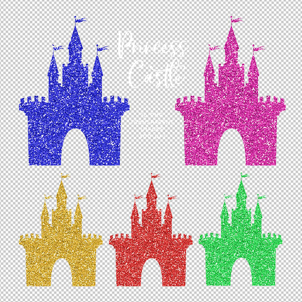 Princess Castle Glitter Texture - 16 Different Colors PNG Transparent Images - Instant Download Digital Clip art