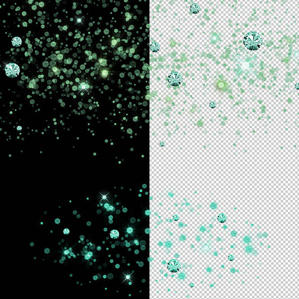Seafoam Round Glitter Dust & Diamonds 01 - sparkly 8 PNG Transparent Overlays High Resolution - Instant Download Digital Clip art