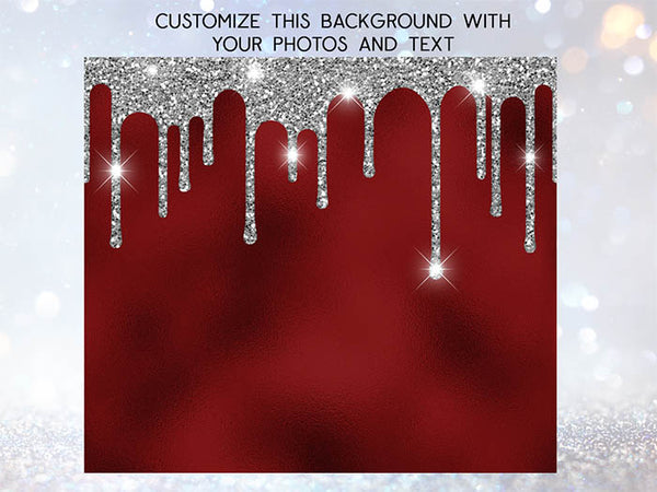 Tumbler Template Design - Silver Drip And Backgrounds PNG Sublimation 20 oz Skinny Tumbler High Resolution Instant Download Full Wrap Digital