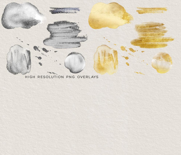 Watercolor Shapes 001 with Embellishments - 36 Hand painted Transparent PNG Overlays - Instant Download Digital Clip art