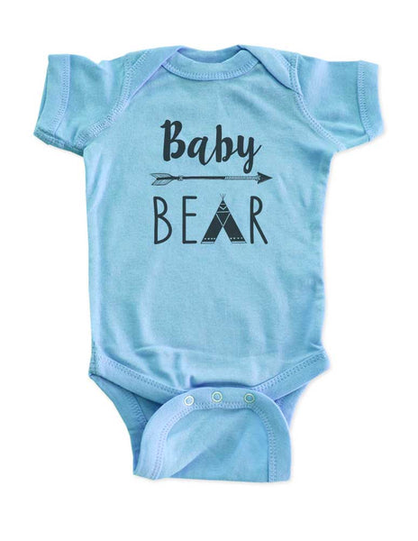 Baby Bear Tepee hipster arrow boho baby onesie Infant & Toddler Soft Shirt - baby birth pregnancy announcement Baby shower gift onesie