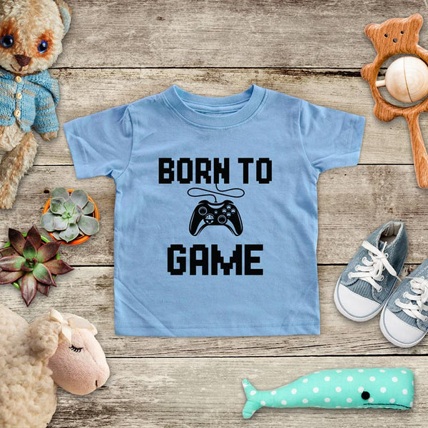 Born To Game - Retro Video game design Baby Onesie Bodysuit, Toddler & Youth Soft Shirt