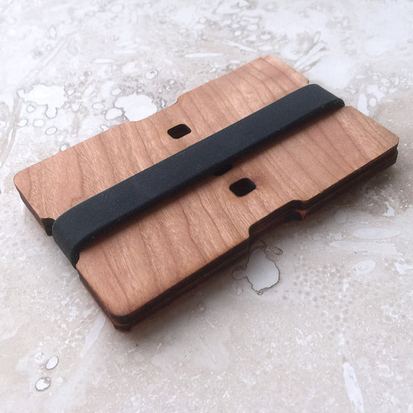 Walnut or Cherry Wood Wallet 2-Piece Slim Credit Card and/or Business Card Holder, Minimalist wallet boyfriend husband gift