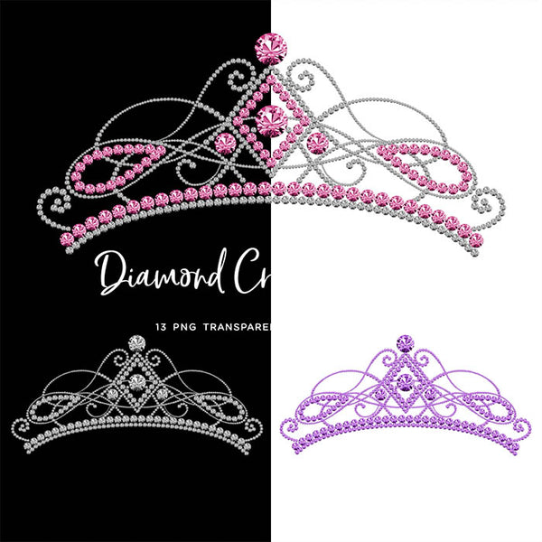 Diamond Crown design 01 - 13 PNG Transparent Images High Resolution - Instant Download Digital Clipart