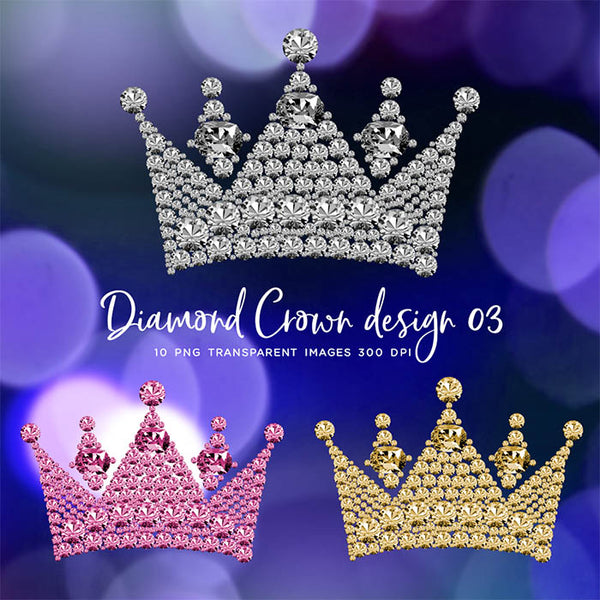 Diamond Crown design 03 - 10 PNG Transparent Images High Resolution - Instant Download Digital Clipart