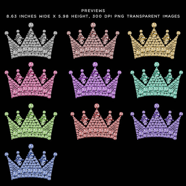 Diamond Crown design 03 - 10 PNG Transparent Images High Resolution - Instant Download Digital Clipart