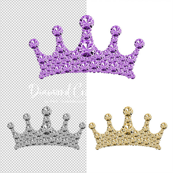 Diamond Crown design 04 - 10 PNG Transparent Images High Resolution - Instant Download Digital Clipart