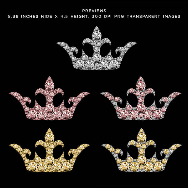 Diamond Crown design 05 - 11 PNG Transparent Images High Resolution - Instant Download Digital Clipart