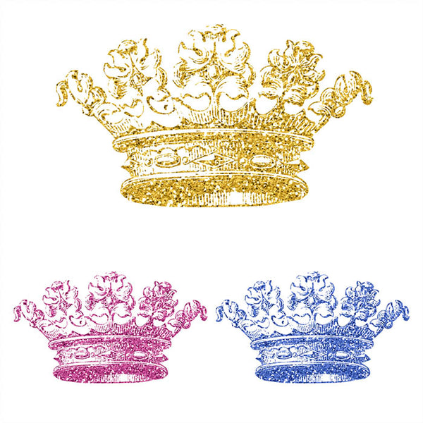 Glitter Crown 32 - 18 Different Colors PNG Transparent Images - Instant Download Digital Clip art