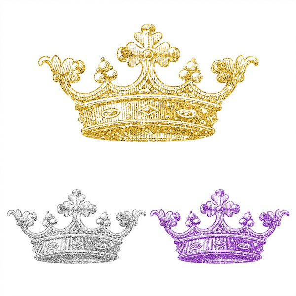 Glitter Crown 33 - 18 Different Colors PNG Transparent Images - Instant Download Digital Clip art
