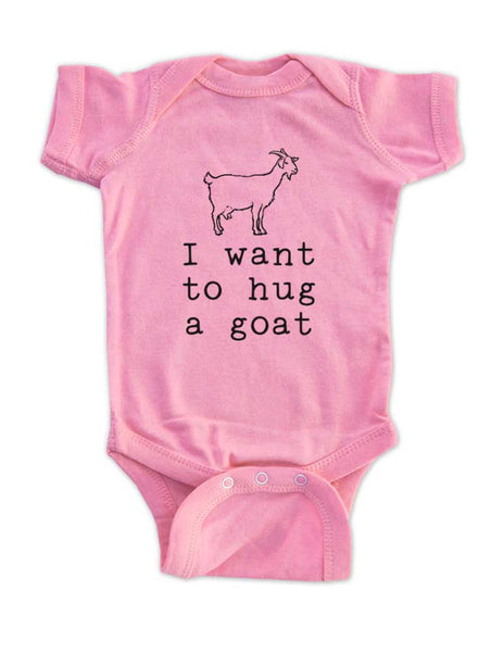 I want to hug a Goat animal zoo trip baby onesie kids shirt Infant & Toddler Shirt