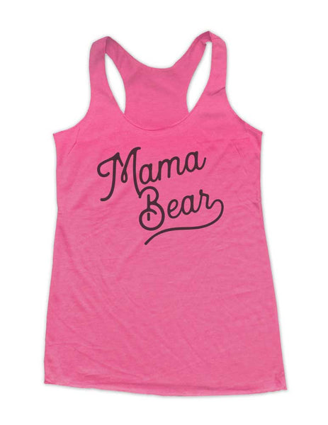 Mama Bear - Mommy Soft Triblend Racerback Tank fitness gym yoga running exercise birthday gift