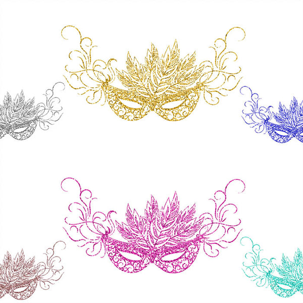 Masquerade Glitter - Decorative Mask PNG Transparent Images - Instant Download Digital Clip art