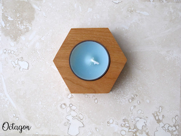 Tea Light Candle Holders Home decor Set of 3 Natural Solid Hardwood candle holder wedding bridal shower birthday gift