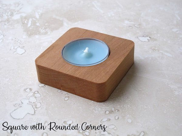 Tea Light Candle Holders Home decor Set of 3 Natural Solid Hardwood candle holder wedding bridal shower birthday gift