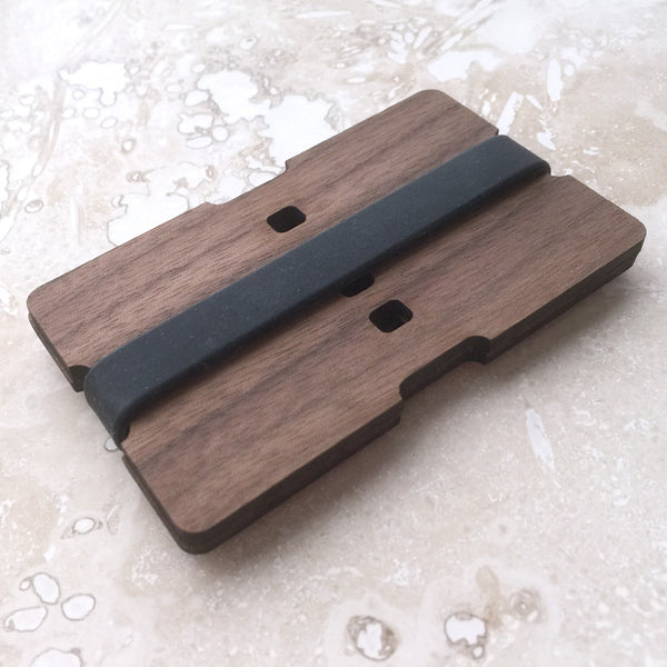Walnut or Cherry Wood Wallet 2-Piece Slim Credit Card and/or Business Card Holder, Minimalist wallet boyfriend husband gift