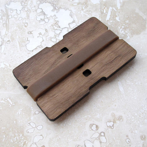 Walnut or Cherry Wood Wallet 1-Piece Credit Card and/or Business Card Holder, Minimalist wallet boyfriend husband gift
