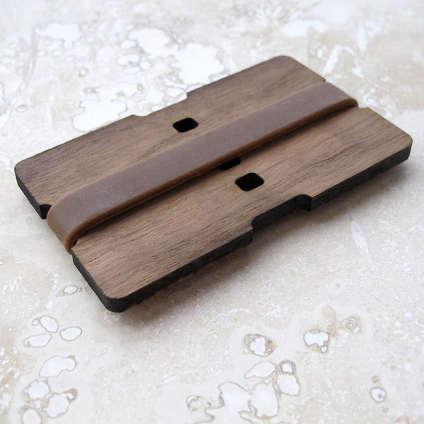 Walnut or Cherry Wood Wallet 1-Piece Credit Card and/or Business Card Holder, Minimalist wallet boyfriend husband gift