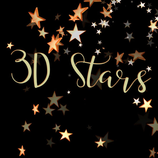 Stars 3D Stars - 12 PNG Transparent Overlays High Resolution - Instant Download Digital Clipart