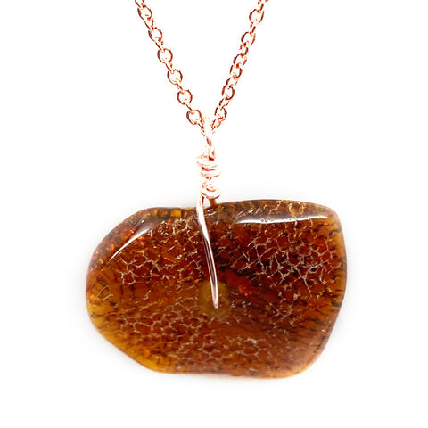Genuine Natural Baltic Amber Necklace #18 - 16 Kt Gold plated chain necklace Handmade Jewelry - Great gift