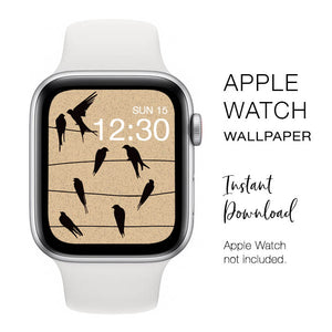 Apple Watch WALLPAPER - Birds on a Wire - Instant Download - Watch Background Apple Watch face design