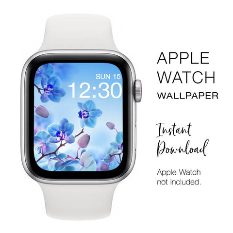 Apple Watch WALLPAPER - Blue Orchid Photo - Instant Download - Watch Background Apple Watch face design