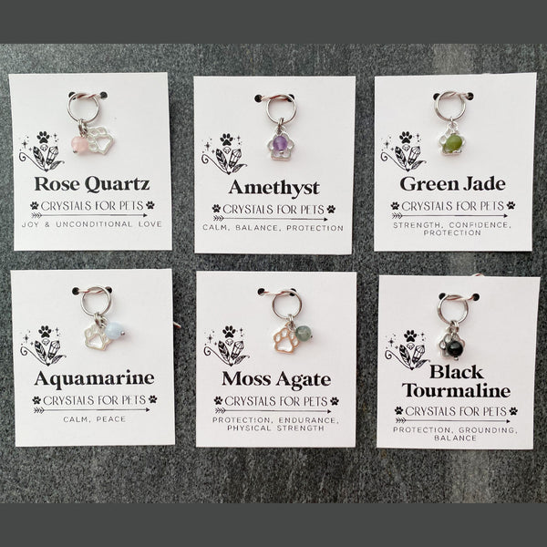 Pet Collar Charm Crystals for Pets Dog or Cat Collar Accessories Dog Cat Gift - Natural Crystal Gemstone - Handmade Jewelry