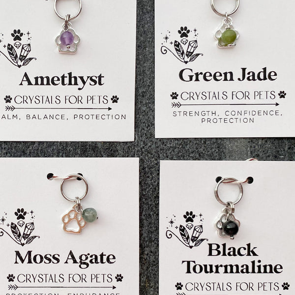 Pet Collar Charm Crystals for Pets Dog or Cat Collar Accessories Dog Cat Gift - Natural Crystal Gemstone - Handmade Jewelry