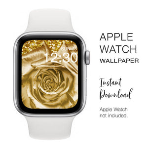 Apple Watch WALLPAPER - Gold Rose & Gold Sequins Sparkly - Instant Download - Watch Background Apple Watch face design