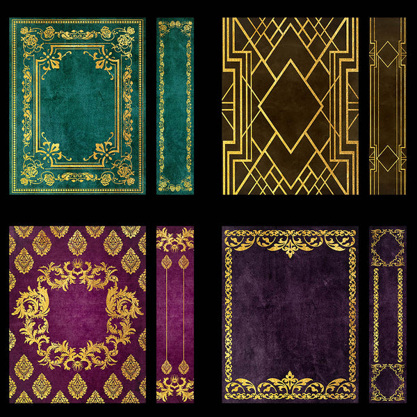 Ornate Book Covers with Spine Vol 3 - 28 High Resolution Images - Instant Download Digital Clip art