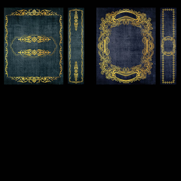 Ornate Book Covers with Spine Vol 3 - 28 High Resolution Images - Instant Download Digital Clip art