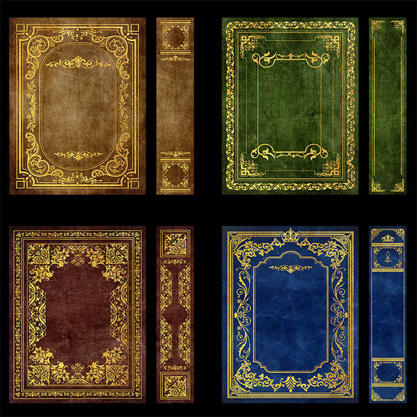 Ornate Book Covers with Spine Vol 1 - 28 High Resolution Images - Instant Download Digital Clip art